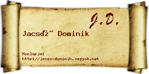 Jacsó Dominik névjegykártya