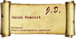 Jacsó Dominik névjegykártya